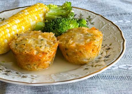 Tuna Rice Muffins with a Butter Lemon Sauce