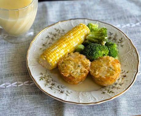 Tuna Rice Muffins with a Butter Lemon Sauce