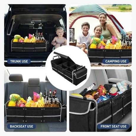 Is a collapsible trunk storage box with an insulated cooler bag the ultimate car organization hack?