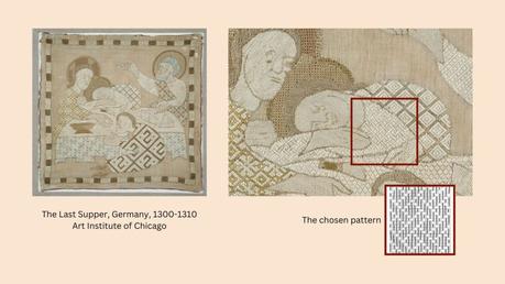 Source for the German brick stitch pattern of my needle roll: The Last Supper, Germany 1300-1310, Art Institute of Chicago