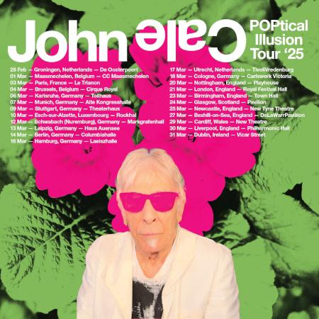 John Cale: Groningen and Maasmechelen added to POPtical uoᴉsnllI tour