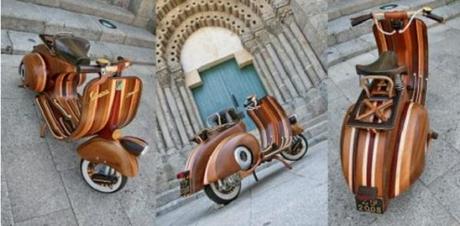 Handmade Wooden Vespa