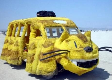 Furry cat school bus