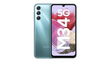 samsung galaxy m34 5g price drop of waterfall blue color 4000 rupees