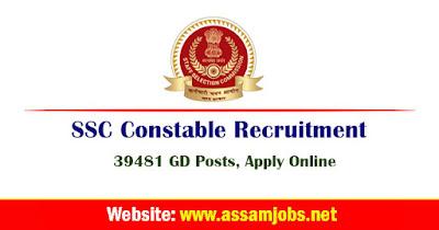 SSC Constable Recruitment 2024 | 39481 Constable GD Posts