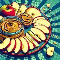 a plate of apples and peanut butter