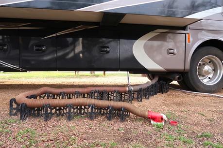 RV Sewer Hose Support System