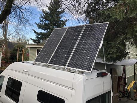 Rv solar panel angled