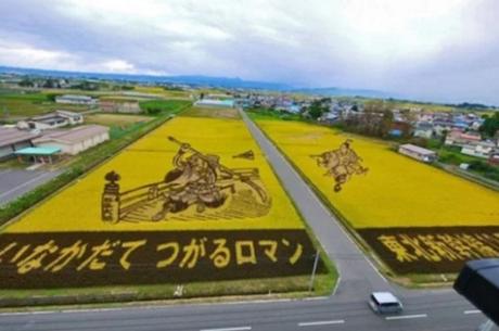 Tanbo Art Pictures in a Rice Paddy Field