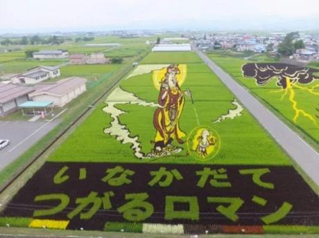 Tanbo Art Pictures in a Rice Paddy Field