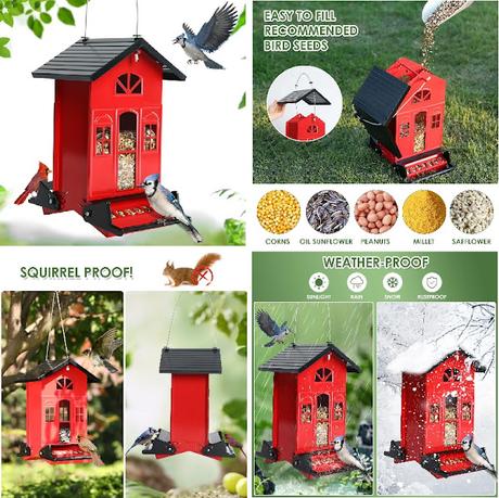 Image: Squirrel-Proof Wild Bird Feeder with Weight-Activated Perches