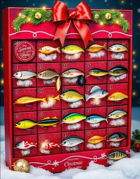 Image: Christmas Advent Calendar with 24 Fishing Lures