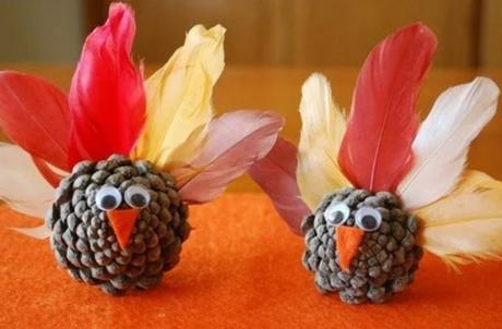 Pine Cones Turned into Turkeys