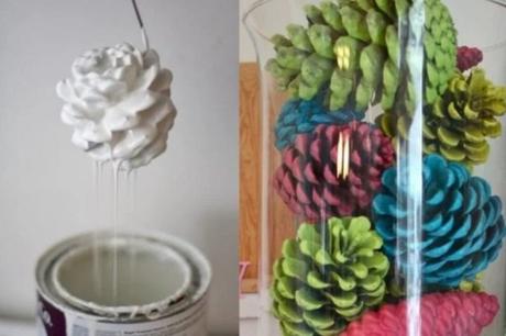 Paint dipped pine cones