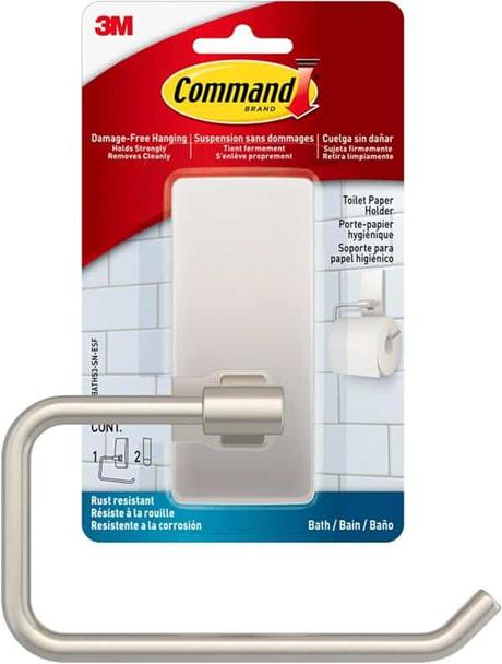 Command Bath Satin Nickel Paper Holder