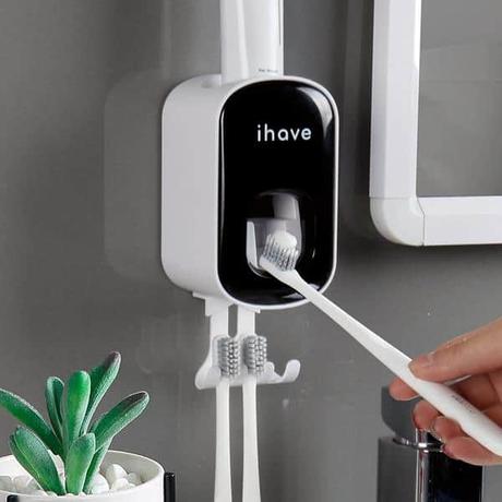 iHave Toothbrush Holder with Automatic Toothpaste Dispenser