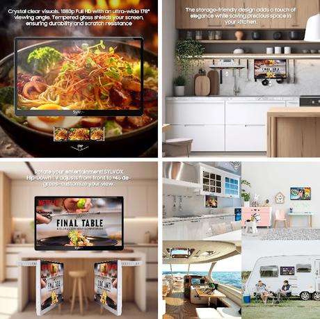 Image: 15.6 inch Kitchen TV, 1080P Full HD Under Cabinet TV