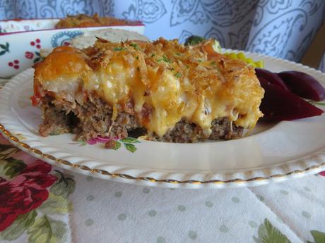 Cheesy Tatertot Meat Loaf Casserole