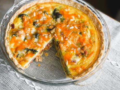 Broccoli, Ham & Cheddar Quiche