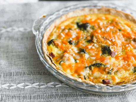 Broccoli, Ham & Cheddar Quiche