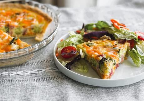 Broccoli, Ham & Cheddar Quiche