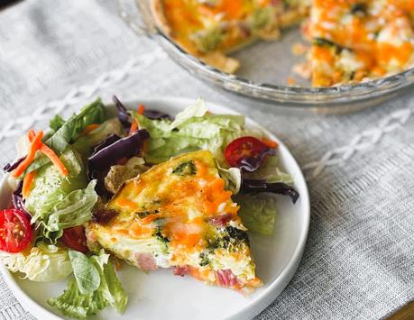 Broccoli, Ham & Cheddar Quiche