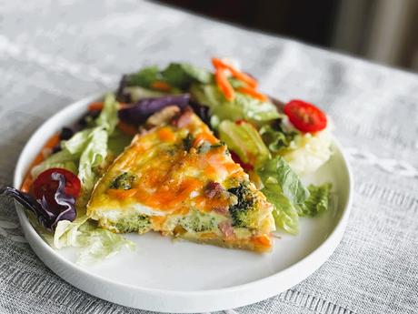 Broccoli, Ham & Cheddar Quiche