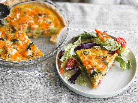 Broccoli, Ham & Cheddar Quiche