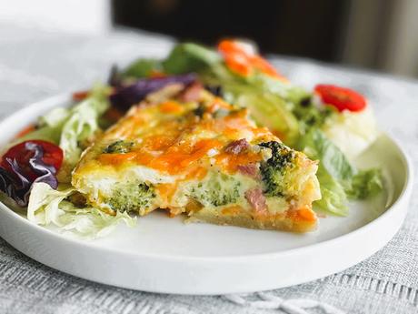 Broccoli, Ham & Cheddar Quiche