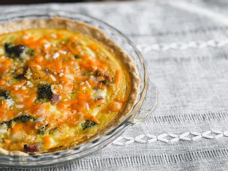 Broccoli, Ham & Cheddar Quiche