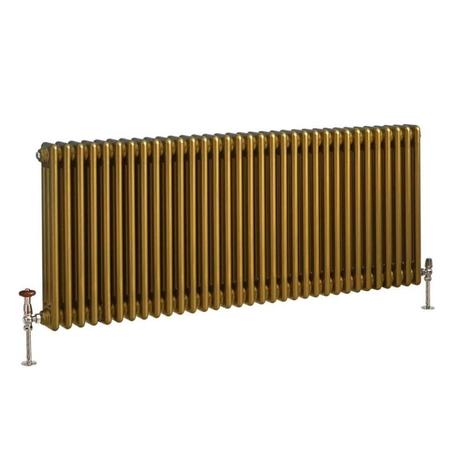 Milano Windsor - Metallic Gold Horizontal Traditional Column Radiator - Triple Column - Choice of Size cut out