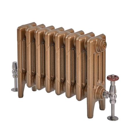 Milano Mercury - 4 Column Cast Iron Radiator - 460mm Tall - Burnt Gold - Multiple Sizes Available cut out