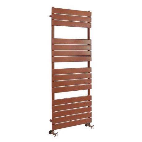 Milano Lustro - Designer Metallic Copper Flat Panel Heated Towel Rail - Choice of Size cut out