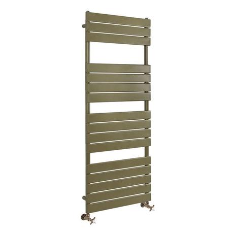 Milano Lustro - Designer Metallic Bronze Flat Panel Heated Towel Rail - Choice of Size cut out