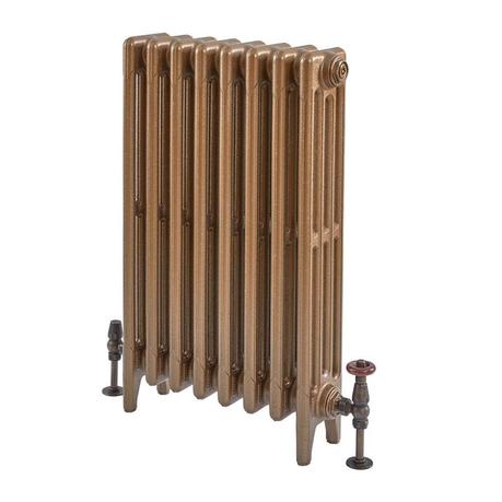 Milano Mercury - 4 Column Cast Iron Radiator - 760mm Tall - Burnt Gold - Multiple Sizes Available cut out