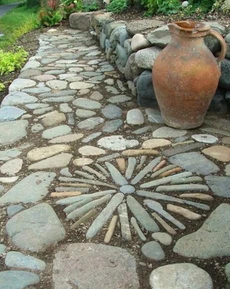 Garden path made of pebbles