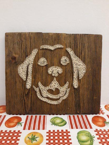 String art portrait of Rocco the Labrador