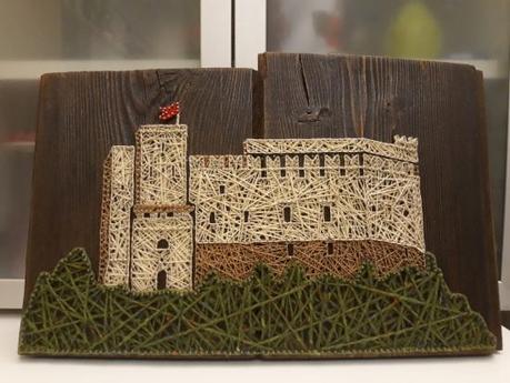 String art landscape: the castle of Zavattarello