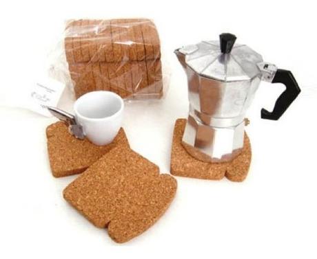 Toast Shaped Cork Drink Coasters