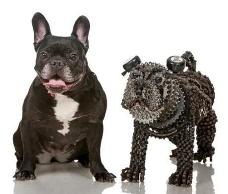 Dog Made of Bicycle Chains