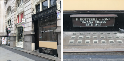 The shops around The Royal Exchange – Searle & Co, cigars and stale pastries