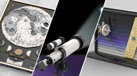 Lego Ideas entries Lunar Landscape, Space Projection Telescope and Voyager 1’s Pale Blue Dot are to be turned into real sets