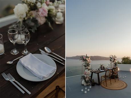 Dreamy elopement in Santorini with roses and peonies  | Angela & Thomas