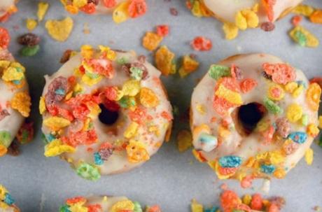 Fruity Pebble Frosted Doughnuts