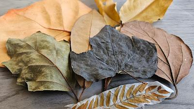 Mixed Media Art Leaves - Fodder Challenge