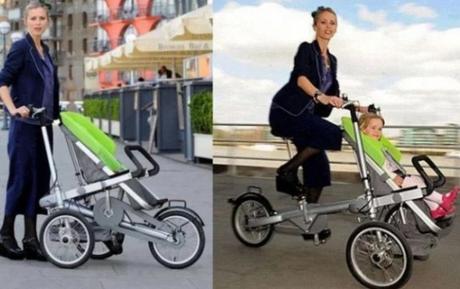 Baby Buggie that transforms into a bicycle