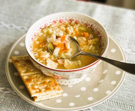 Easy Crockpot Ham & Bean Soup