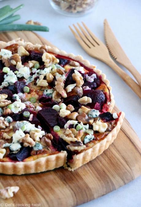 Beetroot, Blue Cheese and Walnut Tart