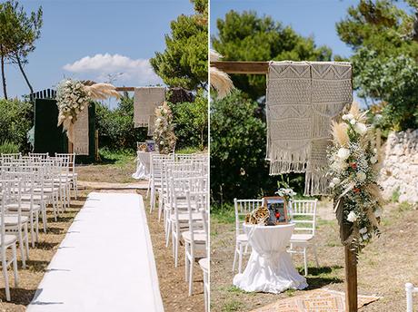 Boho seaside wedding with macrame and pampas grass | Charlotte & Conor