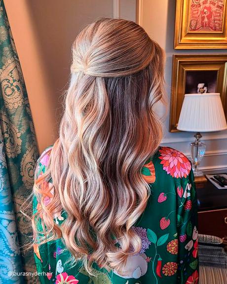 mother of the bride hairstyles long half up laurasnyderhair